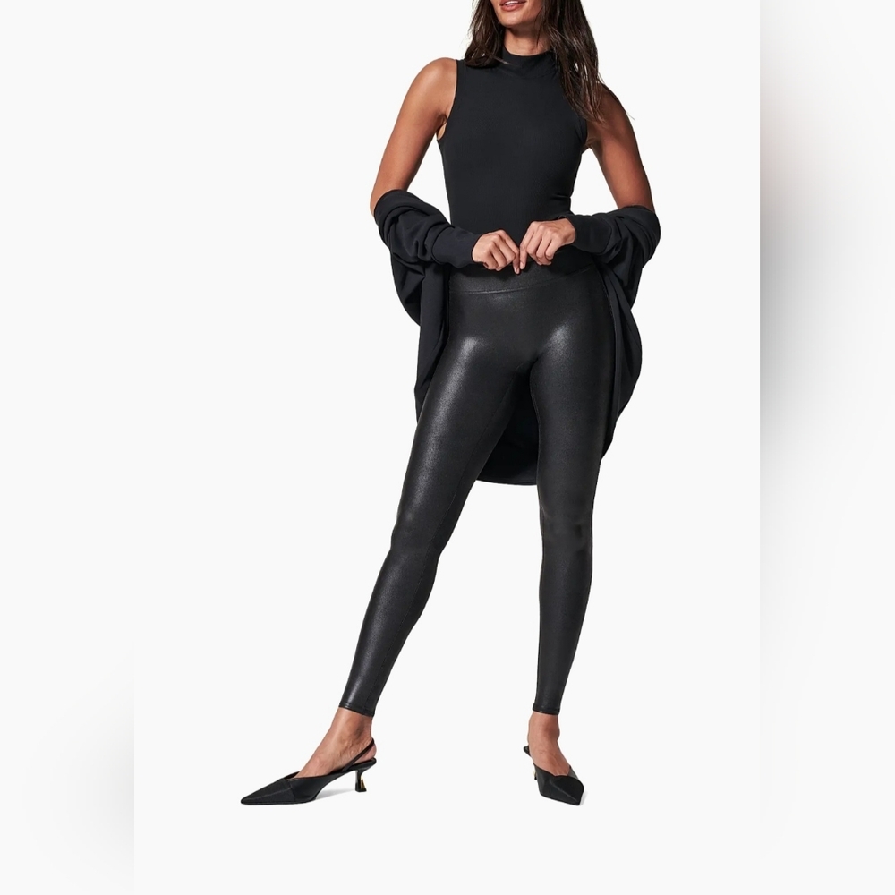 SPANX Faux-Leather Leggings - Size Small